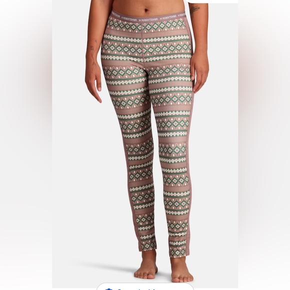 Kari Traa Base Layer Pant LUNE Women's Size Large Faire Isle Fleece Lined Large - Picture 1 of 6